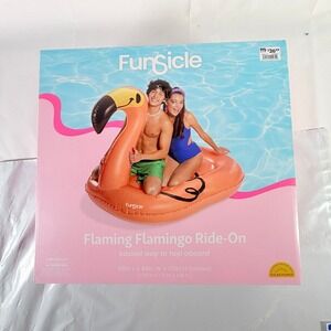 Funsicle Flaming Flamingo‎ Ride-On Inflatable Pool Float 68x44x45 New Box